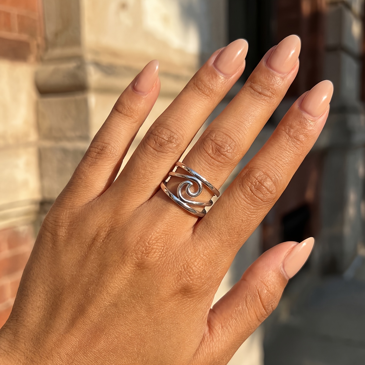 Women's Small Mouse Loop Open-Front Ring, Everyday Fashion